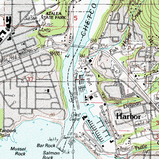 Topographic Map of Curry County Sheriff's Station, OR