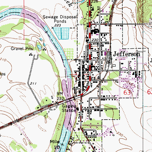 Topographic Map of Jefferson Police Department, OR