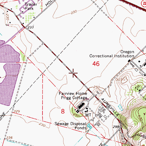 Topographic Map of Marion County Sheriff's Office Central District, OR