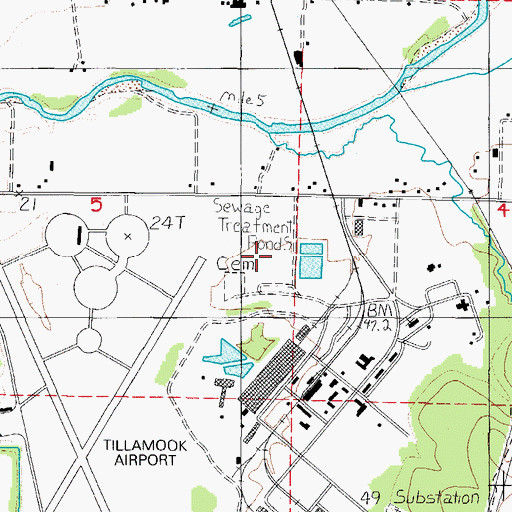 Topographic Map of Oregon State Police - Tillamook Station, OR