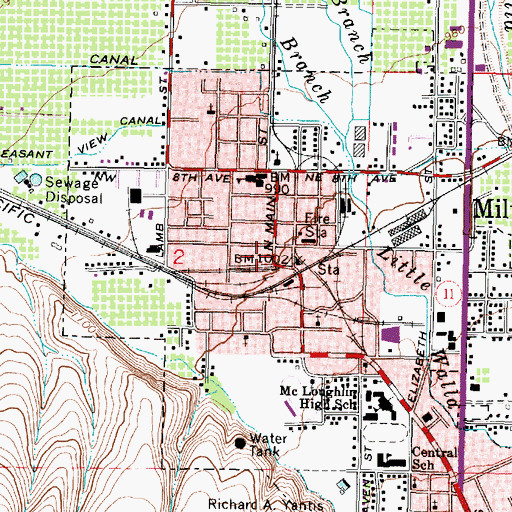Topographic Map of North Umatilla County Sheriff's Office, OR