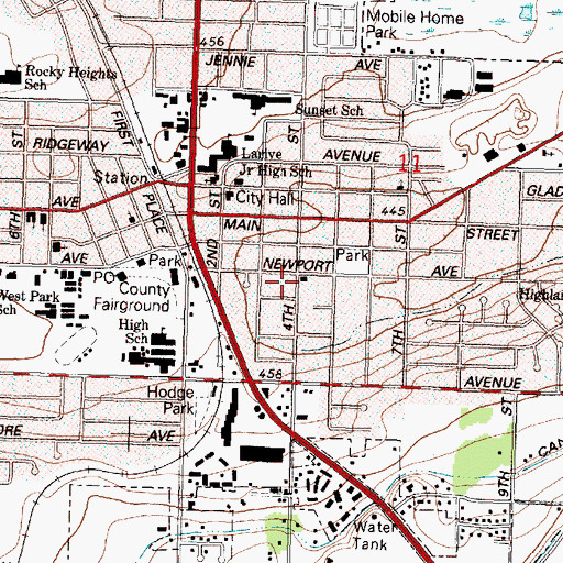 Topographic Map of Umatilla County Sheriff's Office Hermiston, OR
