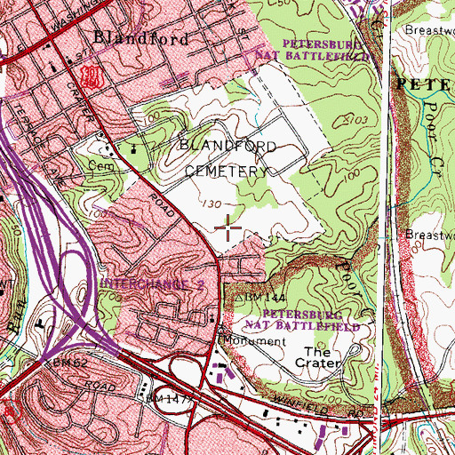 Topographic Map of Rod of Sholom Cemetery, VA