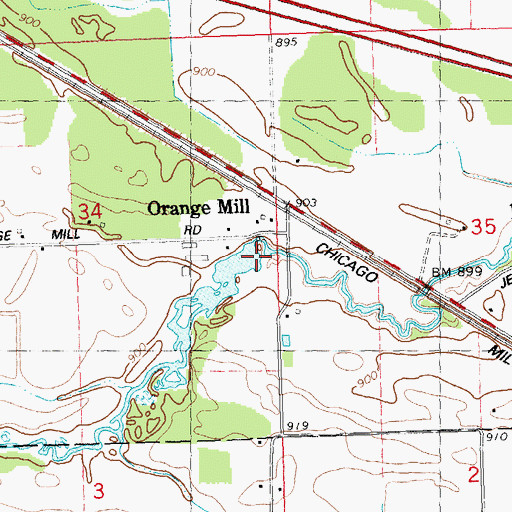Topographic Map of Orange Millpond, WI