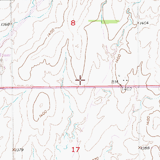 Topographic Map of Palmer Field, KS