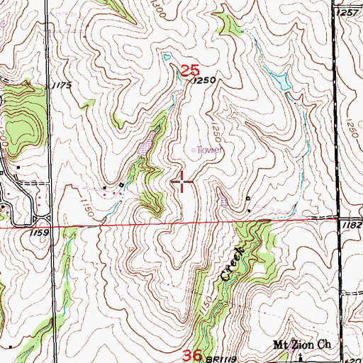 Topographic Map of Tracy Airport, KS