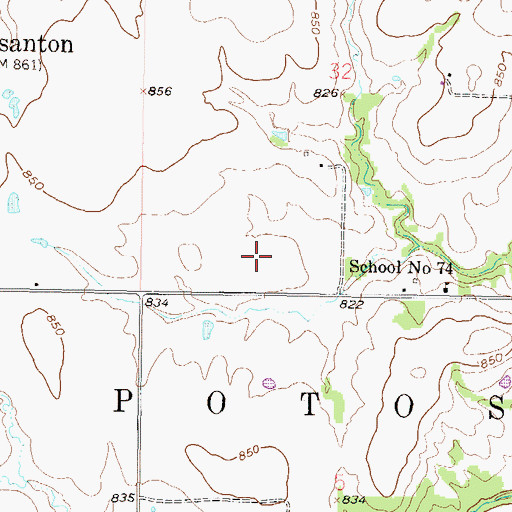 Topographic Map of Linn County Airport, KS