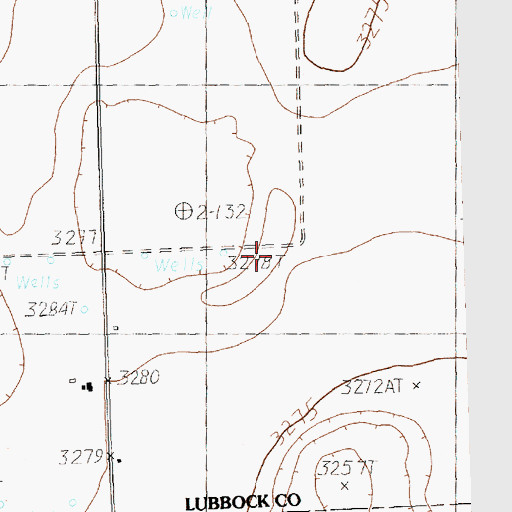 Topographic Map of Southwest Lubbock Airport, TX