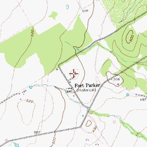 Topographic Map of Fort Parker Flying Field, TX