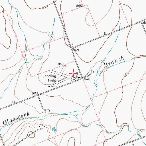 Topographic Map of Sybert Farm Airport, TX
