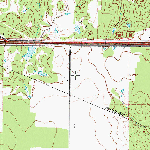 Topographic Map of Gregory M Simmons Memorial Airport, TX