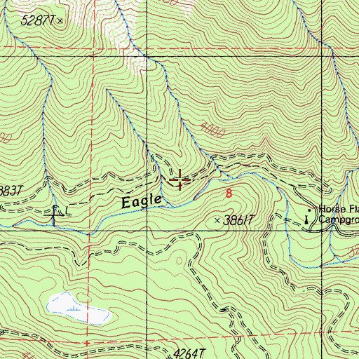 Topographic Map of Eagle Creek Trailhead Parking, CA