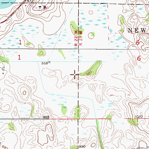Topographic Map of Smith Field, MN