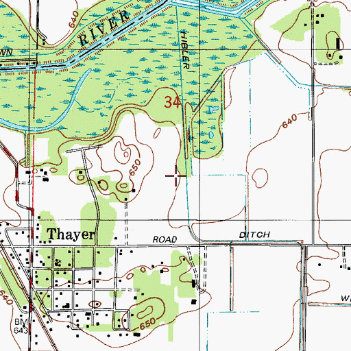 Topographic Map of River View Field, IN