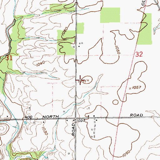 Topographic Map of Dungan Airport, IN