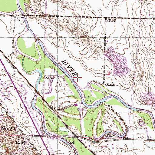 Topographic Map of Sundre Airport, ND