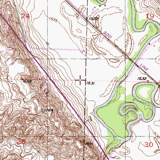 Topographic Map of Hill Airport, ND