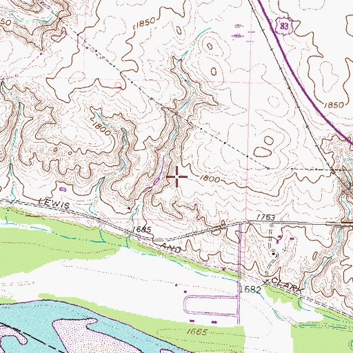 Topographic Map of Lorentzen Airport, ND