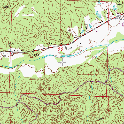 Topographic Map of Benoit Airfield, AR