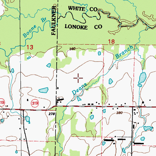 Topographic Map of Cypress Creek Airpark, AR