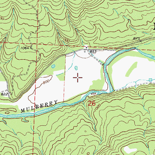 Topographic Map of Byrd's Backcountry Airstrip, AR