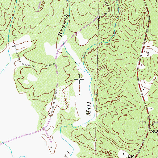Topographic Map of Arrendale Forest Airport, GA