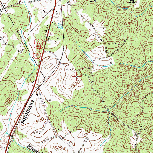 Topographic Map of Rockin R Airport, GA