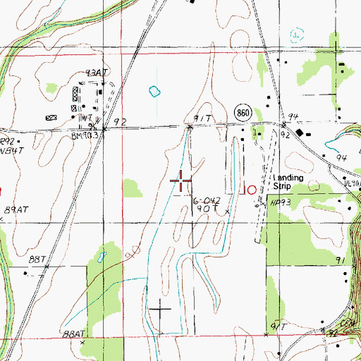 Topographic Map of Oligrow Airport, LA