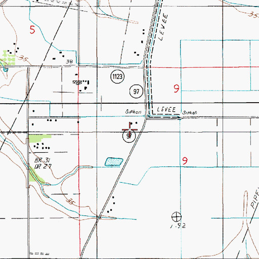 Topographic Map of Di's Cajun Restaurant Airport, LA