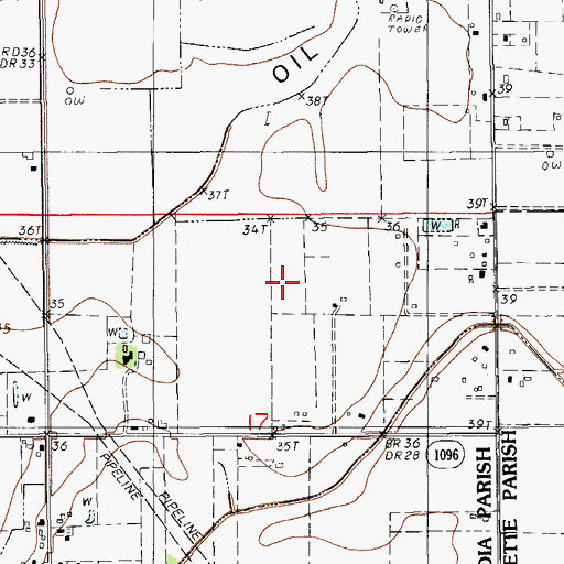 Topographic Map of Sievers Field, LA