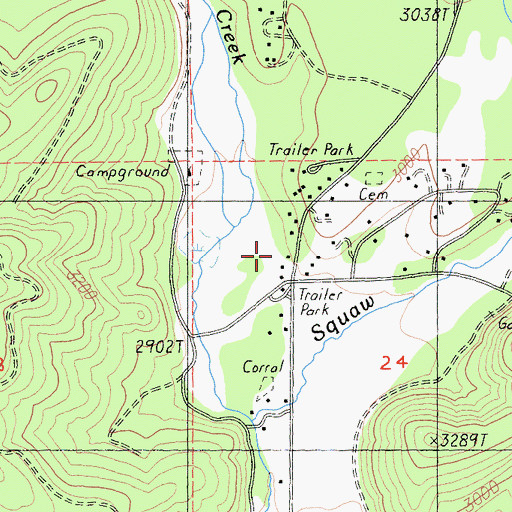 Topographic Map of Cooley Circle Seven Ranch Recreation Site, CA