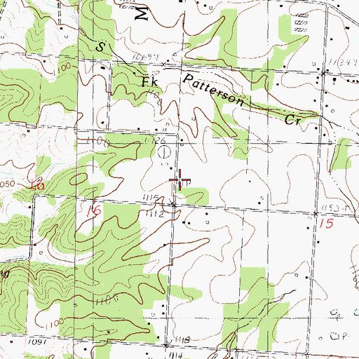 Topographic Map of B and S Farms Airfield, MO