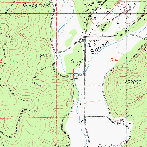 Topographic Map of Cooley Circle Seven Ranch Resort, CA