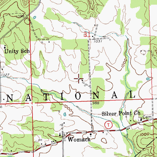 Topographic Map of Joseph Scott Airport, MO