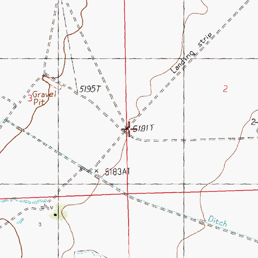 Topographic Map of Baker Ranches Airport, NV