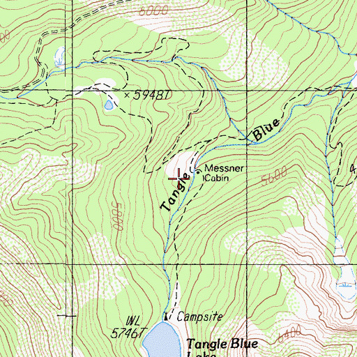 Topographic Map of Messner Cabin, CA