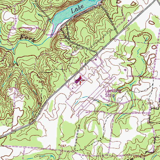 Topographic Map of Sabre Army Airfield (Fort Campbell), TN