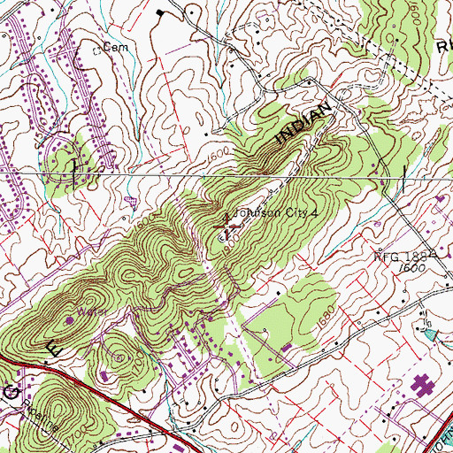Topographic Map of Windmill Hill Airport, TN