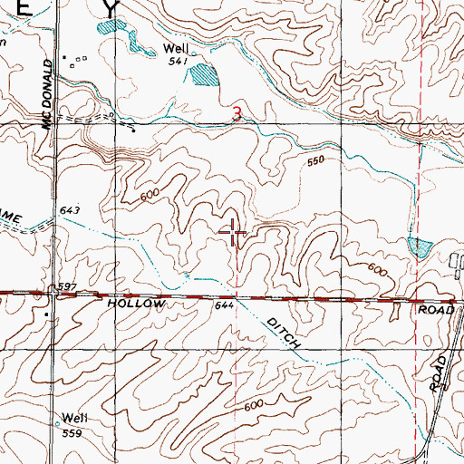 Topographic Map of Galt's Gulch Airport, WA