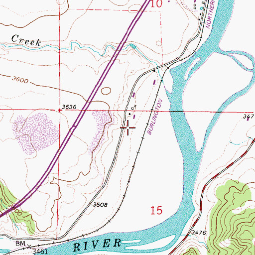Topographic Map of Missouri River Ranch Airport, MT