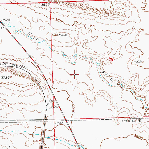 Topographic Map of Haynes Ranch Airport, MT