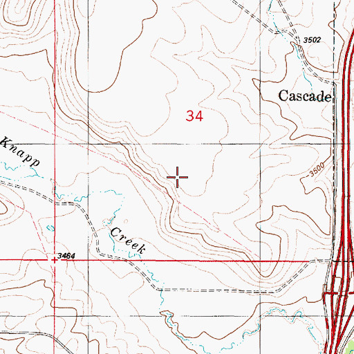 Topographic Map of Cascade Field, MT