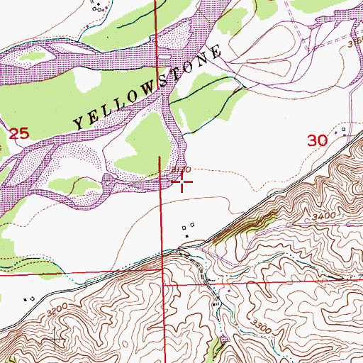 Topographic Map of Billings Flying Service Airport, MT