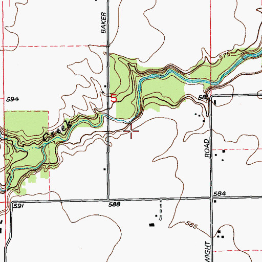 Topographic Map of Harford Airport, IL