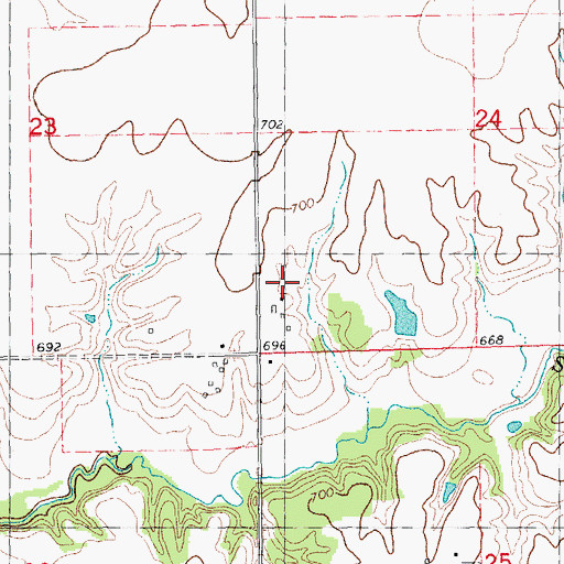 Topographic Map of Beulah Land Farm Airport, IL