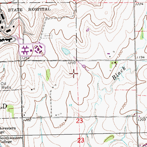 Topographic Map of Davis Field, KS