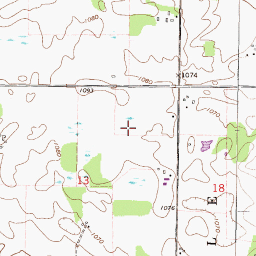 Topographic Map of J W Field, MN