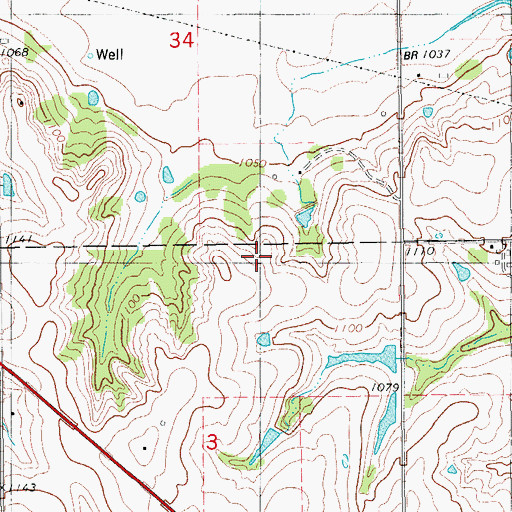 Topographic Map of Fulton Airport, OK