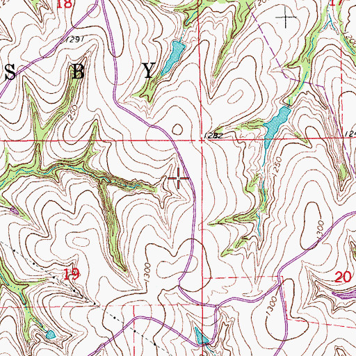 Topographic Map of Bison Hill Airport, OK