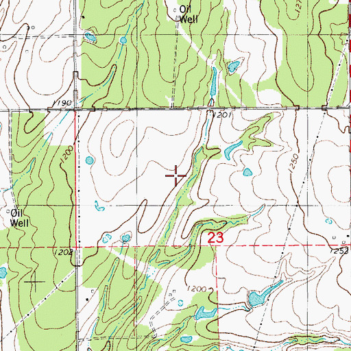 Topographic Map of Ramsak Airport, OK
